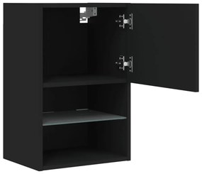 2 db fekete TV-szekrény LED-világítással 40,5 x 30 x 60 cm