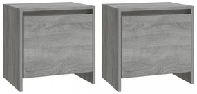 vidaXL 2 db szürke sonoma színű szerelt fa éjjeliszekrény 45x34x44,5cm