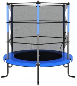 kerek kék trambulin védőhálóval 140 x 160 cm
