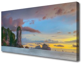Vászonfotó Sea Mountain Landscape 100x50 cm