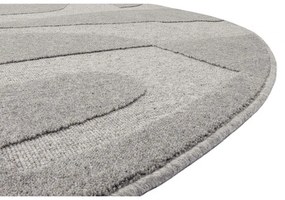 Szürke gyapjú kerek szőnyeg ø 200 cm Morphic Botanica – Agnella