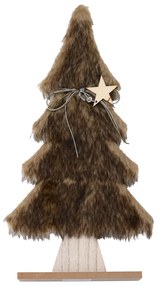 LUSH dekoratív karácsonyfa szőrmével 28 cm - többféle színben Termék színe: Barna