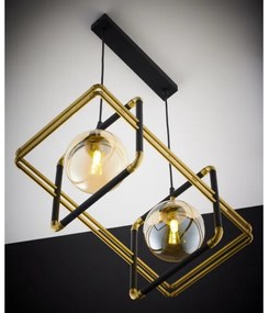 Jupiter 2026 - Csillár zsinóron FIORI 2xG9/10W/230V fekete/arany/bézs