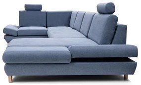 AVESTA kárpitozott, U-alakú, kinyitható sarokülőgarnitúra tárolóhellyel, kék