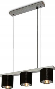 Briloner függőlámpa 136 cm, 3x E14, antik ezüst, fa/fém