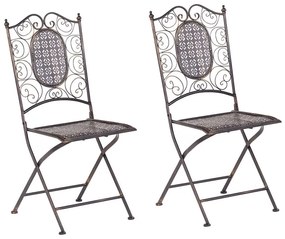Összecsukható fekete kerti szék kétdarabos szettben BORMIO Beliani