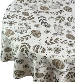 Abrosz Foltálló Húsvét Bézs Bronz Húsvéti tojás Nyuszi Kör átm. 100 cm