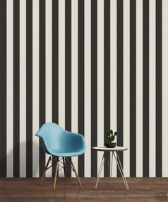 Csíkos Tapéta Fekete-fehér Fényes Vinil Karl Lagerfeld Tapéta