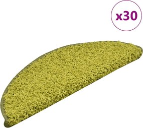 vidaXL 30 db zöld félkör alakú lépcsőszőnyeg 56 x 17 x 3 cm