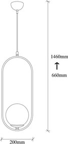Fekete-fehér függőlámpa üveg búrával Mudoni – Opviq lights