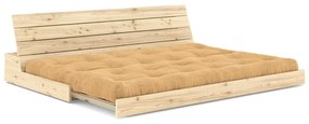 Mustársárga-világosbarna kordbársony kinyitható kanapé 196 cm Base – Karup Design