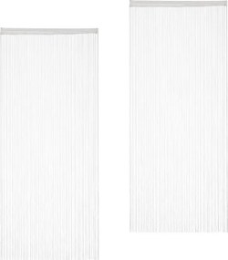 Spagetti függöny zsinóros 90 x 245 cm Fehér Relaxdays