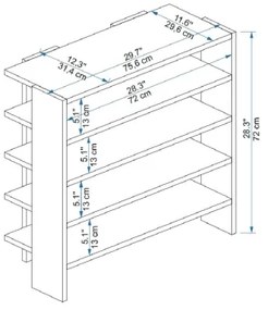Cipősszekrény SARGEL 72x75,6 cm antracit