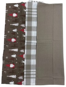 Konyharuhák karácsonyi Christmas barna 45x70cm 3 db TiaHome
