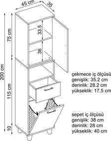 Konyhaszekrény, 45 cm – TR283VLN1390