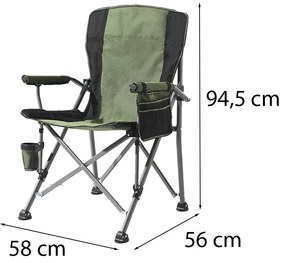 Leziter Comfort karfás horgász szék pohártartóval zöld