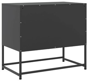 fekete acél TV-szekrény 68,5 x 39 x 60,5 cm