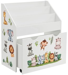 Juskys Gyermek könyvespolc fából - fehér