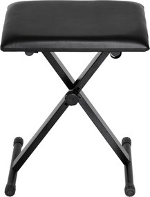HOMCOM Magasságban Állítható, Összecsukható Zongora Szék, Smink Szék, Fém, Műbőr, Hab Fekete 39 x 29 x 37-47 cm | Aosom