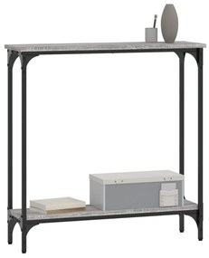 szürke sonoma színű szerelt fa konzolasztal 75x22,5x75 cm