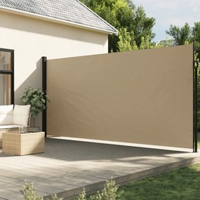 bézs behúzható oldalsó napellenző 200 x 600 cm