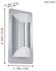 Eglo 98716 - Kültéri fali lámpatest CISTIERNA 1 2xE27/10W/230V IP44