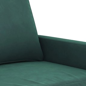 vidaXL sötétzöld bársony kanapéfotel 60 cm
