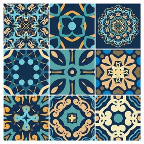 Dizier 9 db-os dekor falmatrica szett, 10 x 10 cm - Ambiance