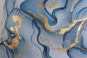 Flizelin tapéta Divatos 3D fali ragasztó Kék hullámok 104x70 Ragasztó