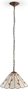 Brilagi - láncos Tiffany-vitrázs csillár FOLIA 1xE27/60W/230V átm. 40 cm