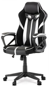 Scaun pivotant Gamer Office, culoare negru-argintiu, cu mecanism de pivotare KA-Y341