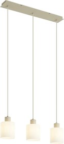 Skandináv függőlámpa bézs színben, fehér üveggel, 3-lámpás - Wisp