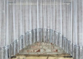 Függöny 300x100,íves,market, gip.fehér-szürke 30cm