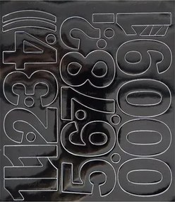 Öntapadós matrica, 5 cm-es, számlap, fekete (LUIN143)