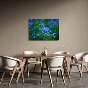 A kék virágok képe (üvegen) (70x50 cm)