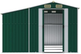 zöld horganyzott acél kerti fészer 277 x 279 x 179 cm