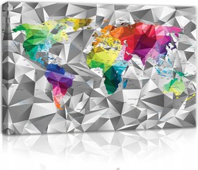 Vászonkép 60x40 Világtérkép poligonális háttér absztrakt geometria utazás