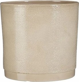 Kerámia kaspó fedő dombornyomással bézs 27 cm 1db