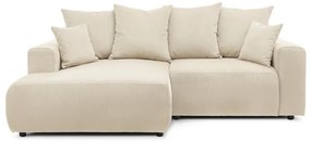 Krémszínű bársony sarokkanapé Enjoy – Bobochic Paris