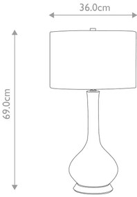 Elstead MILO-AB-TL-FDEB - Asztali lámpa MILO 1xE27/60W/230V szürke