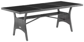 Deuba Takeo rattan asztal 190x90x75 cm - szürke