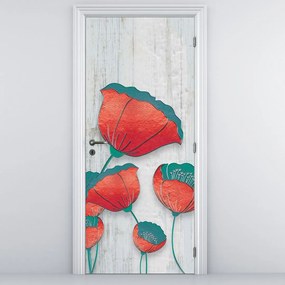 Fotótapéta ajtóra - Pipacsok, kerozin (95x205cm)