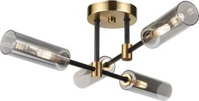 Felületre szerelt csillár TESSA 4xG9/8W/230V sárgaréz/füstfekete