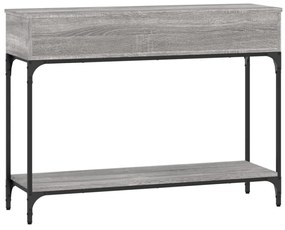 szürke sonoma színű szerelt fa konzolasztal 100 x 30,5 x 75 cm