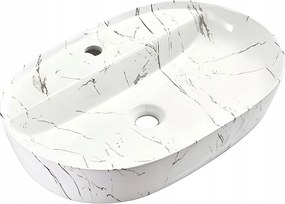 Mosdókagyló kerámia asztallap márvány színben 50x40x13 Bútor