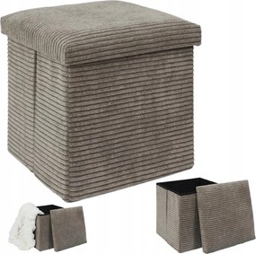 Boxy tároló puff taupe nappali ülőke boho tárolóval