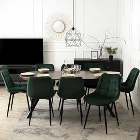 Bővíthető Étkezőasztal Dió/Fekete Színben. LUGO 90-190 cm