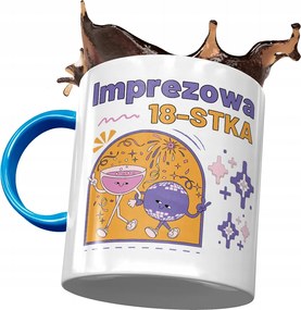 Kék Bögre Születésnapra 18 18. 18. Nyomtatott Fotóval