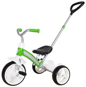 Gyerek háromkerekű tricikli vezetőrúddal Qplay Elite Plus zöld