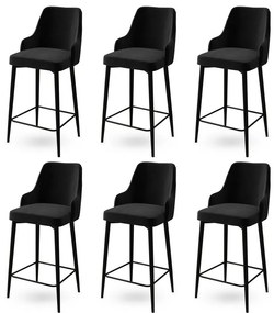 Enox Black bárszék szett, 6 db